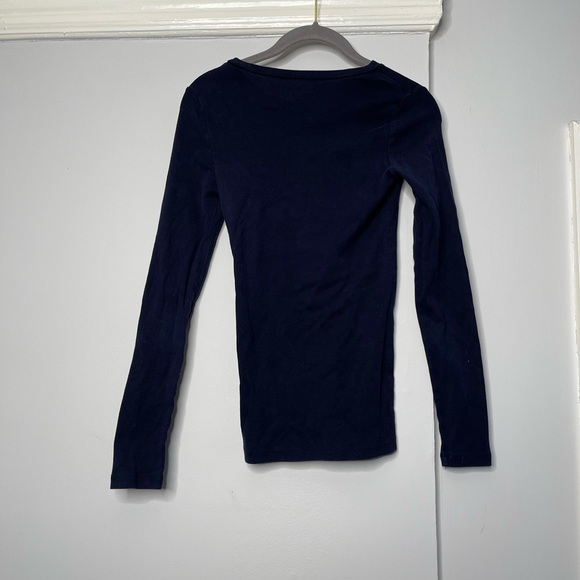 Women’s J. Crew Perfect Fit Navy Blue Long-sleeve Top - Picture 2 of 3